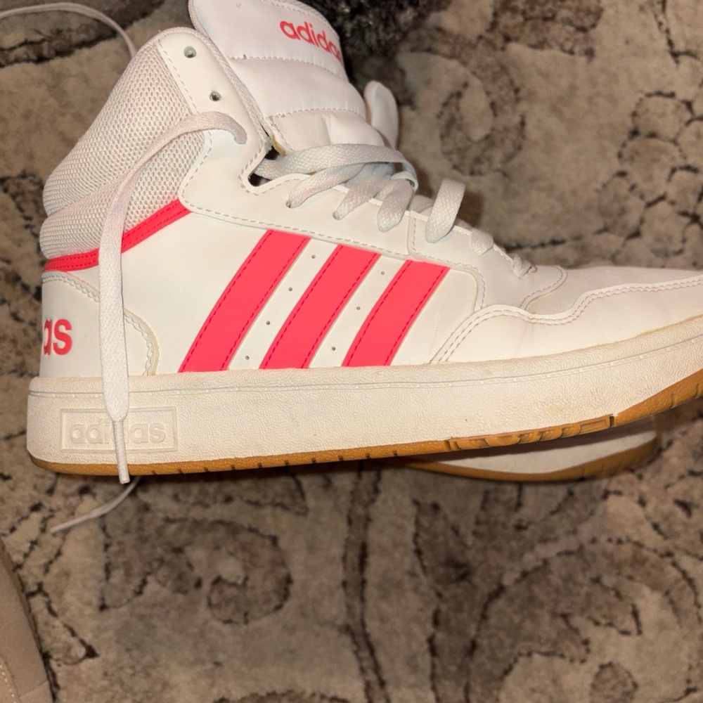 Adidas White and Pink High-Tops sz 8 vintage - Picture 4 of 9